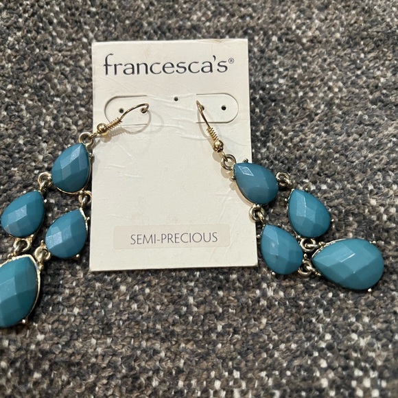 Francesca’s Turquoise Costume Chandelier Earrings - Picture 3 of 3